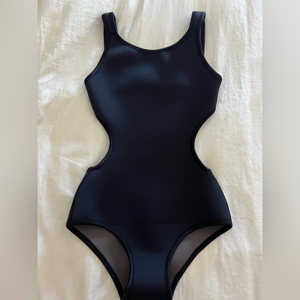 Seea Black Cutout One-Piece Swimsuit